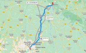 Delhi to Haridwar Pocket Road Map