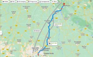 Road Map From Delhi to Rishikesh